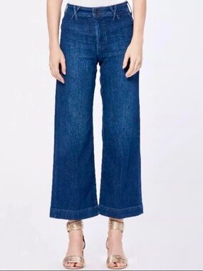 PAIGE Anessa High-Rise Crop Wide Leg Jeans In Roya Size 27